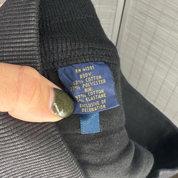 Polo Ralph Lauren Wax Sweat Joggers Black Size S Zipper Fly and Pockets - Picture 7 of 7